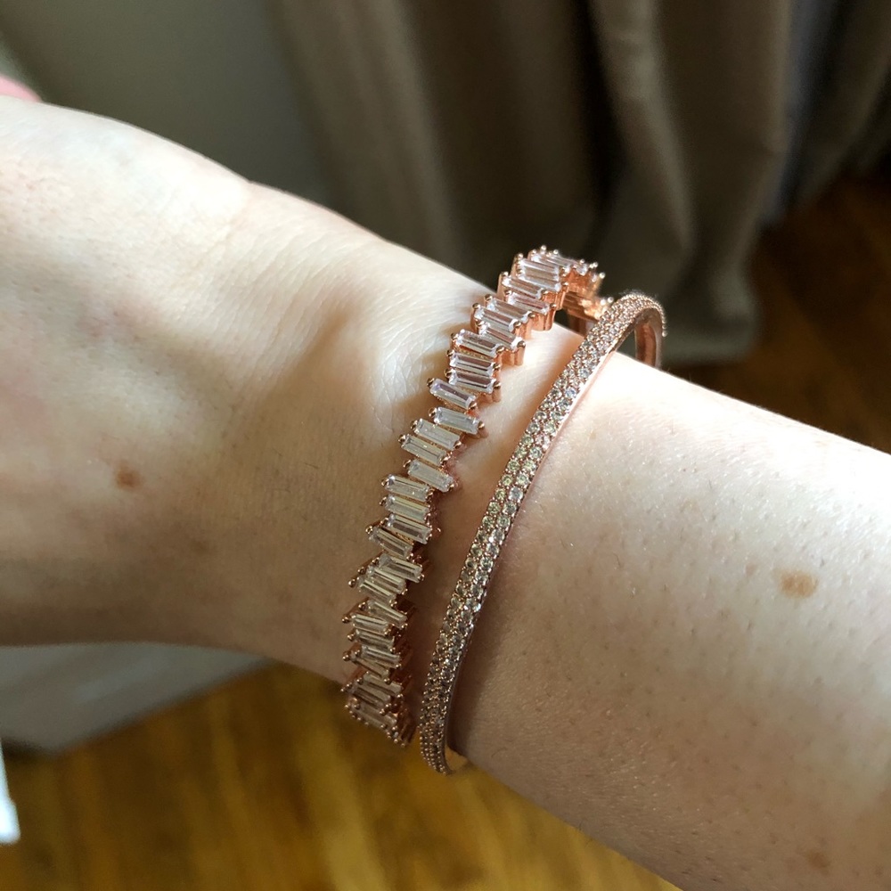 Rose gold cz bangle